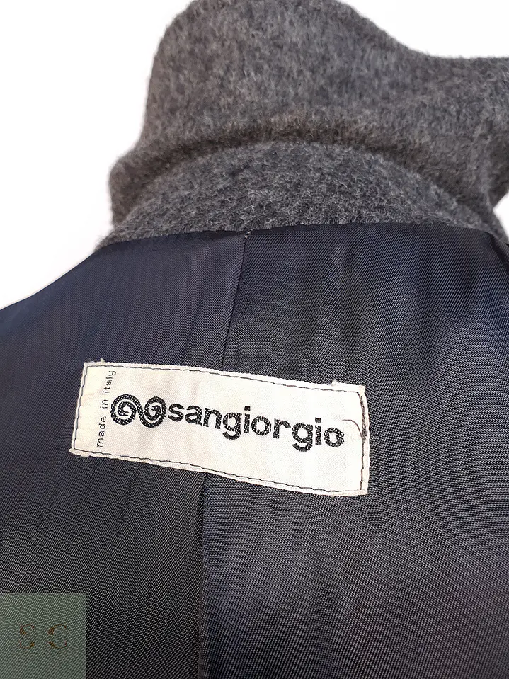 Abrigo Largo Gris Sangiorgio Italiano Talla M 18