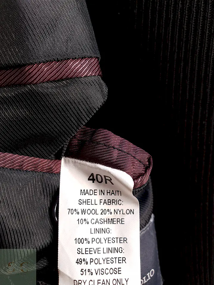 Abrigo Largo Negro Perry Ellis Lana y Cashmere Talla L 11