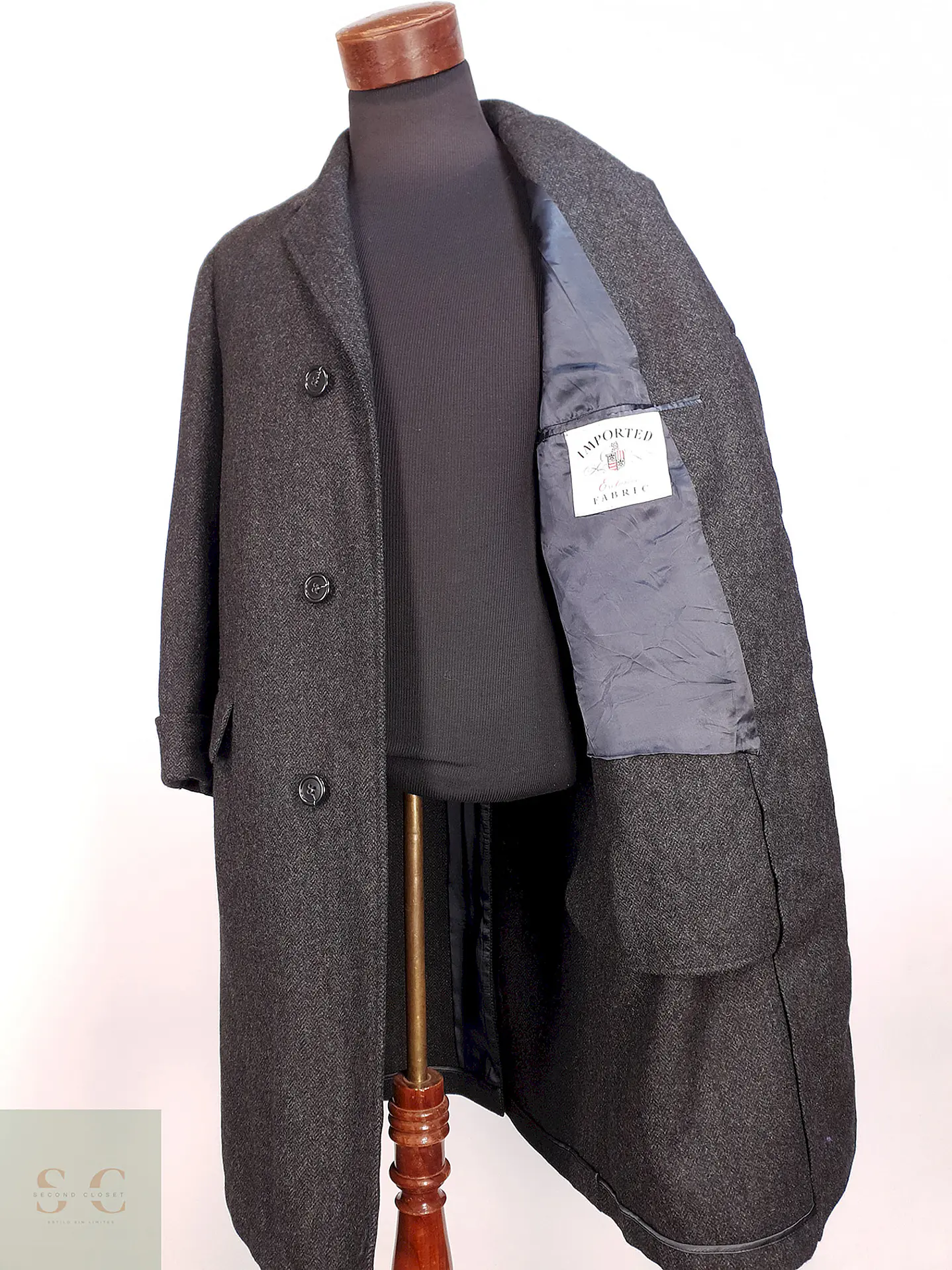 Abrigo Largo Plomo Imported Exclusive Fabric Redwood and Ross Talla S 9