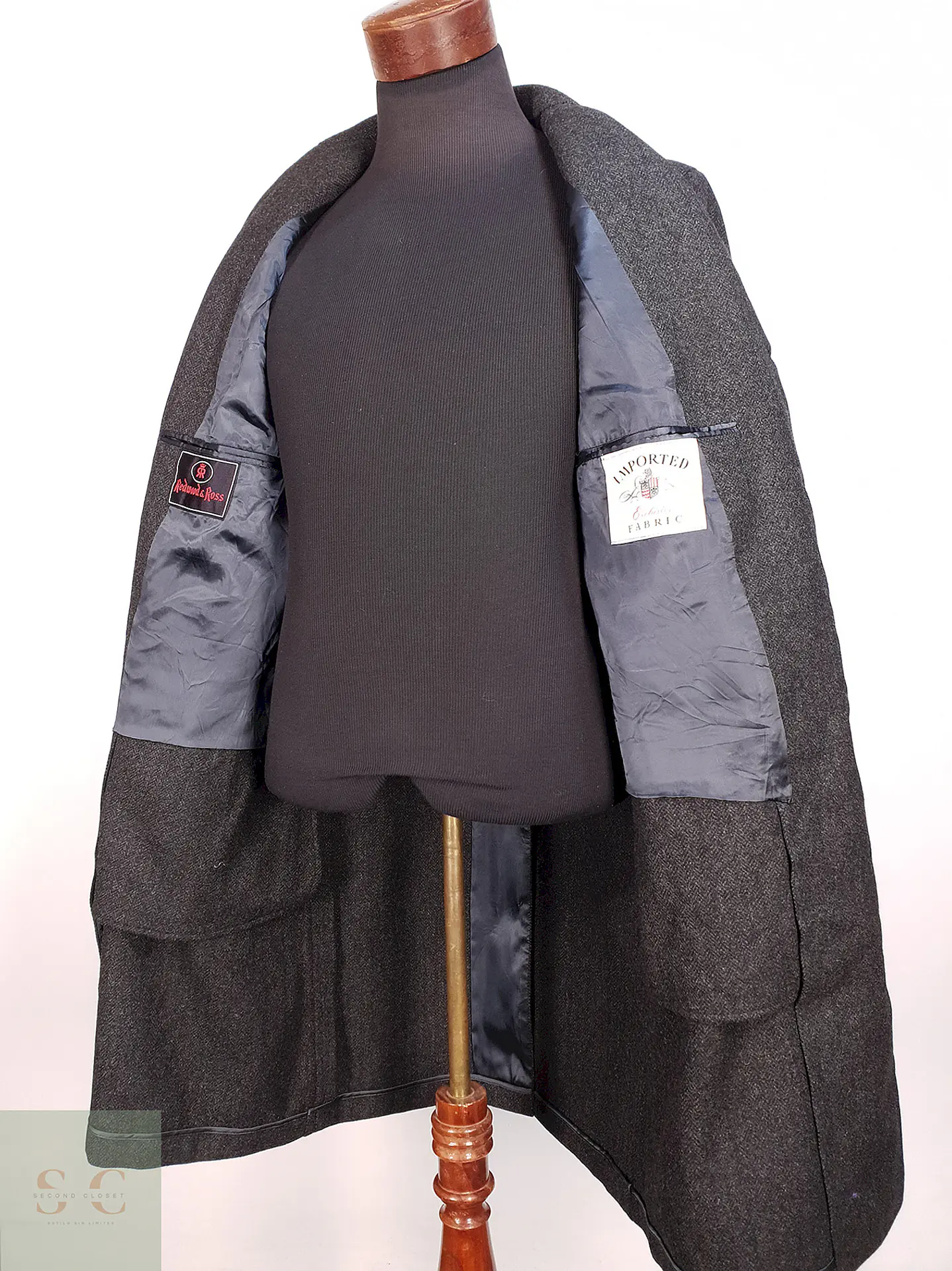 Abrigo Largo Plomo Imported Exclusive Fabric Redwood and Ross Talla S 11