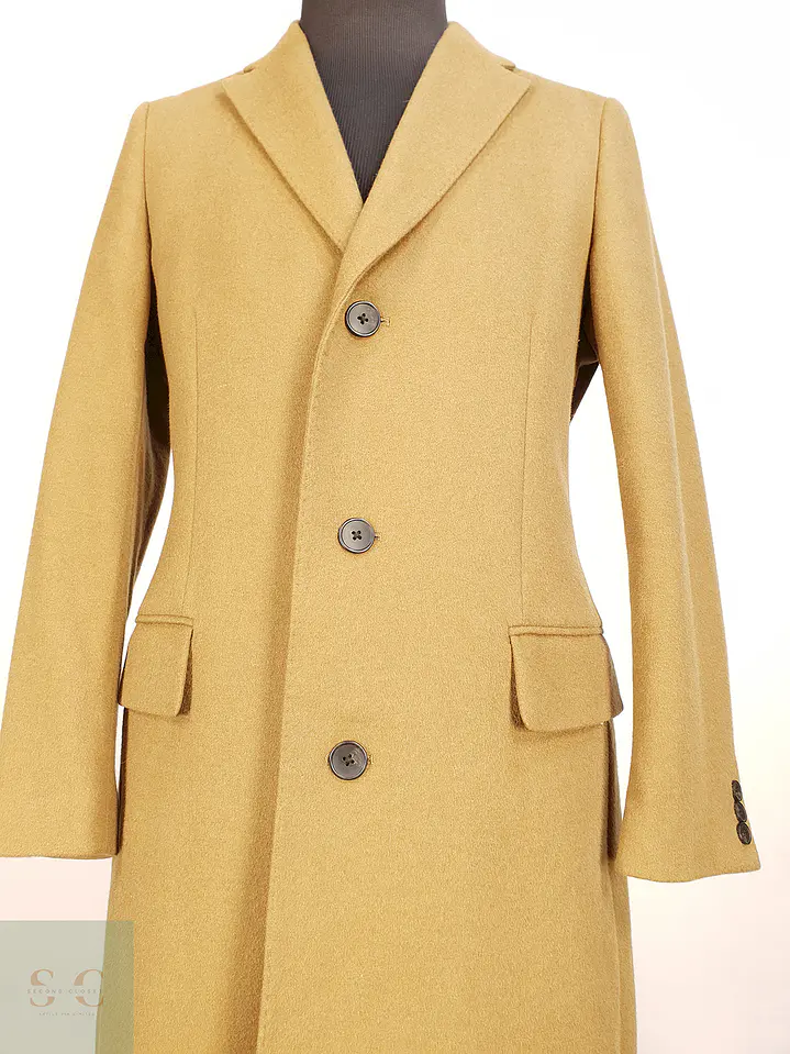 Abrigo Largo Japonés Camel Uniqlo Lana y Cashmere Talla SM 7