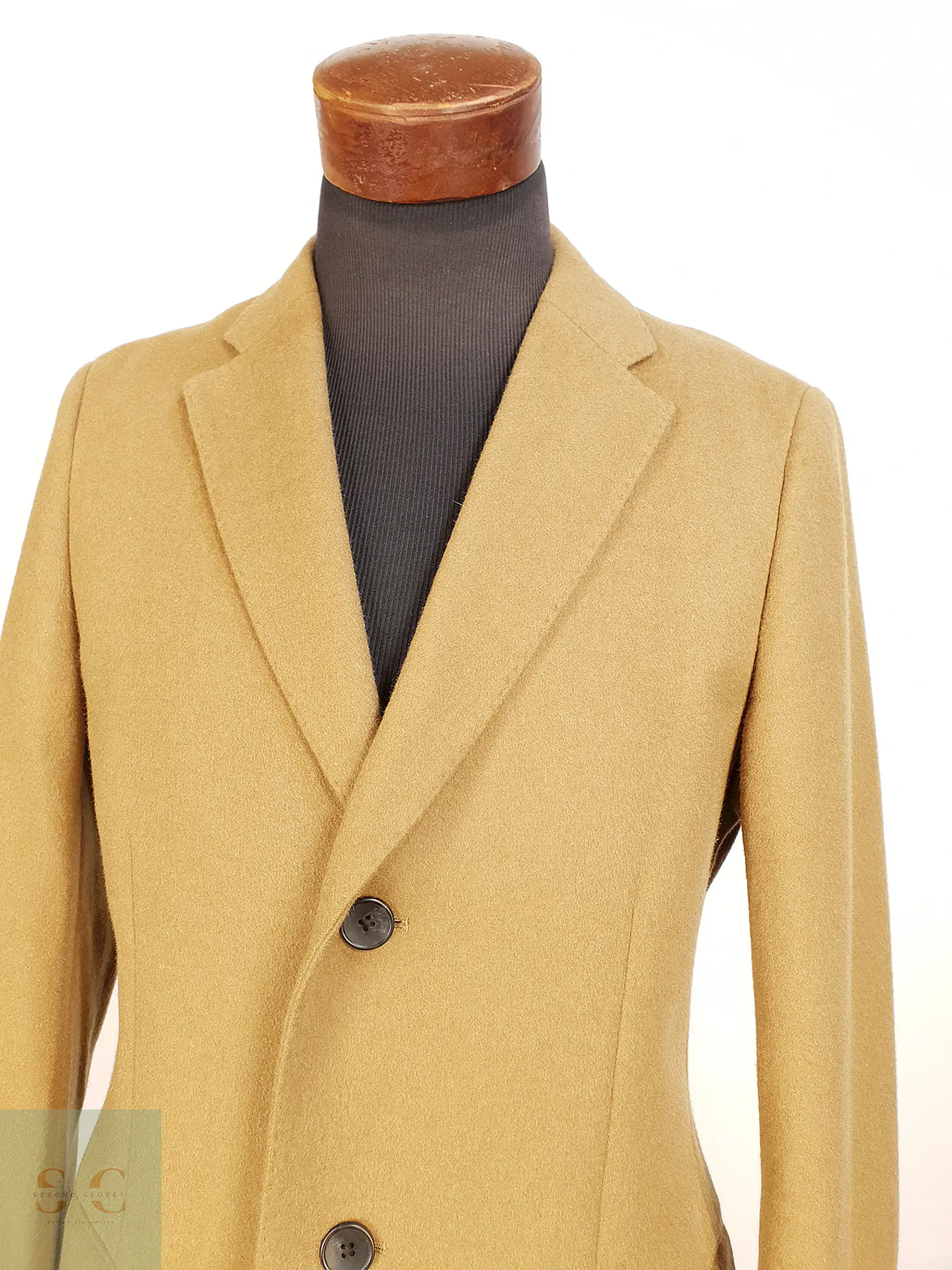 Abrigo Largo Japonés Camel Uniqlo Lana y Cashmere Talla SM 3