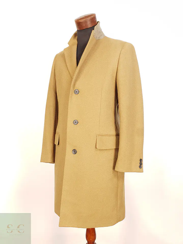 Abrigo Largo Japonés Camel Uniqlo Lana y Cashmere Talla SM 2