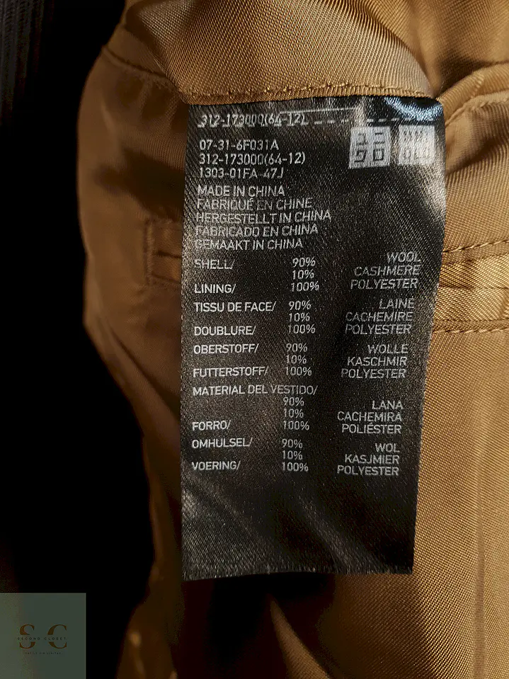 Abrigo Largo Japonés Camel Uniqlo Lana y Cashmere Talla SM 16