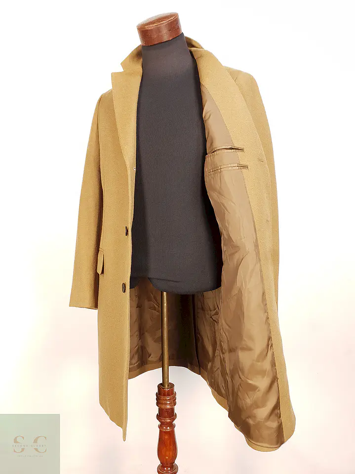Abrigo Largo Japonés Camel Uniqlo Lana y Cashmere Talla SM 11