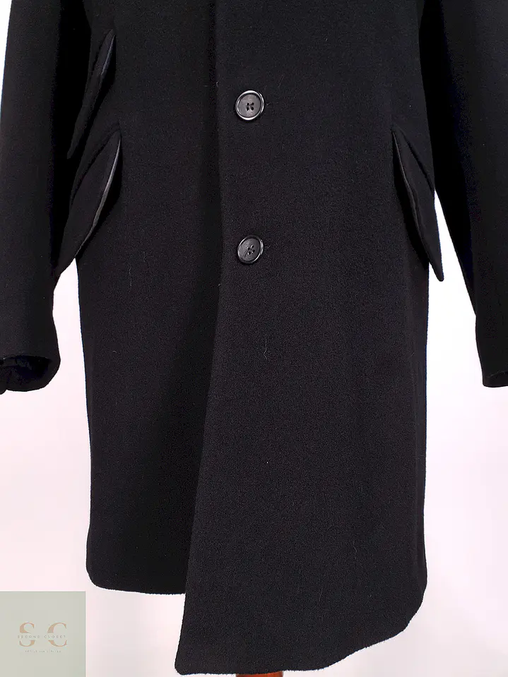 Abrigo Negro Italiano Lana Talla XL 8