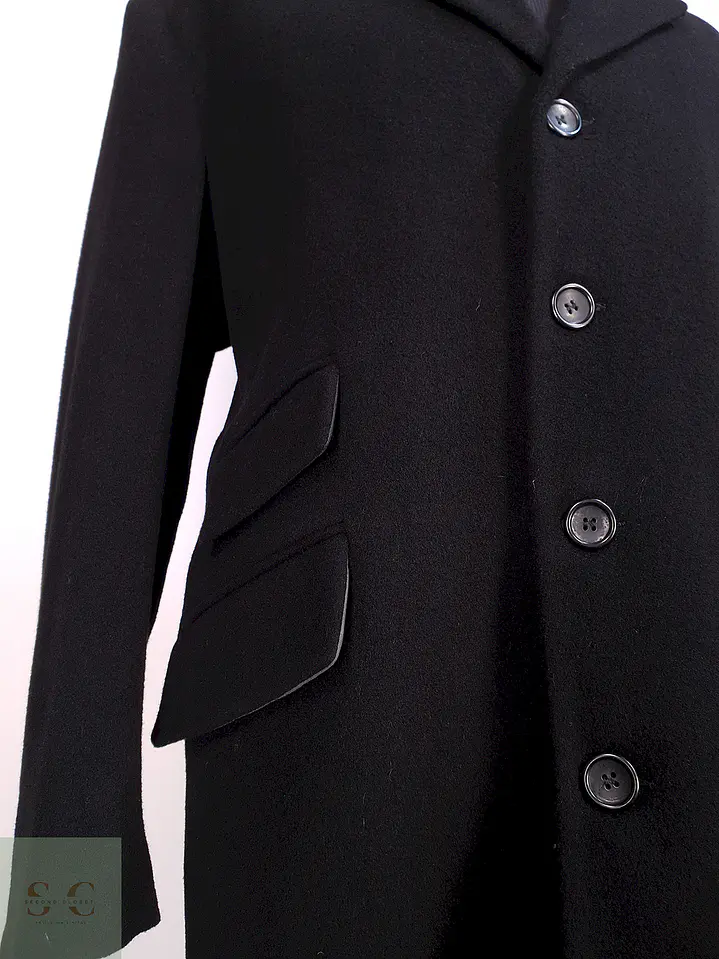 Abrigo Negro Italiano Lana Talla XL 7
