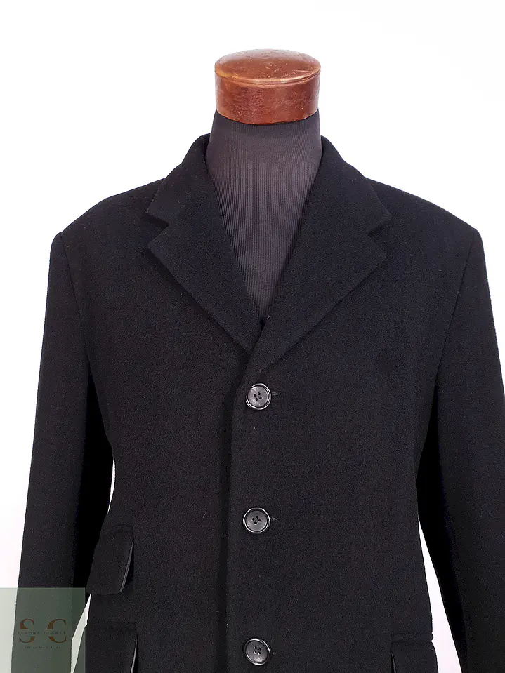 Abrigo Negro Italiano Lana Talla XL 2