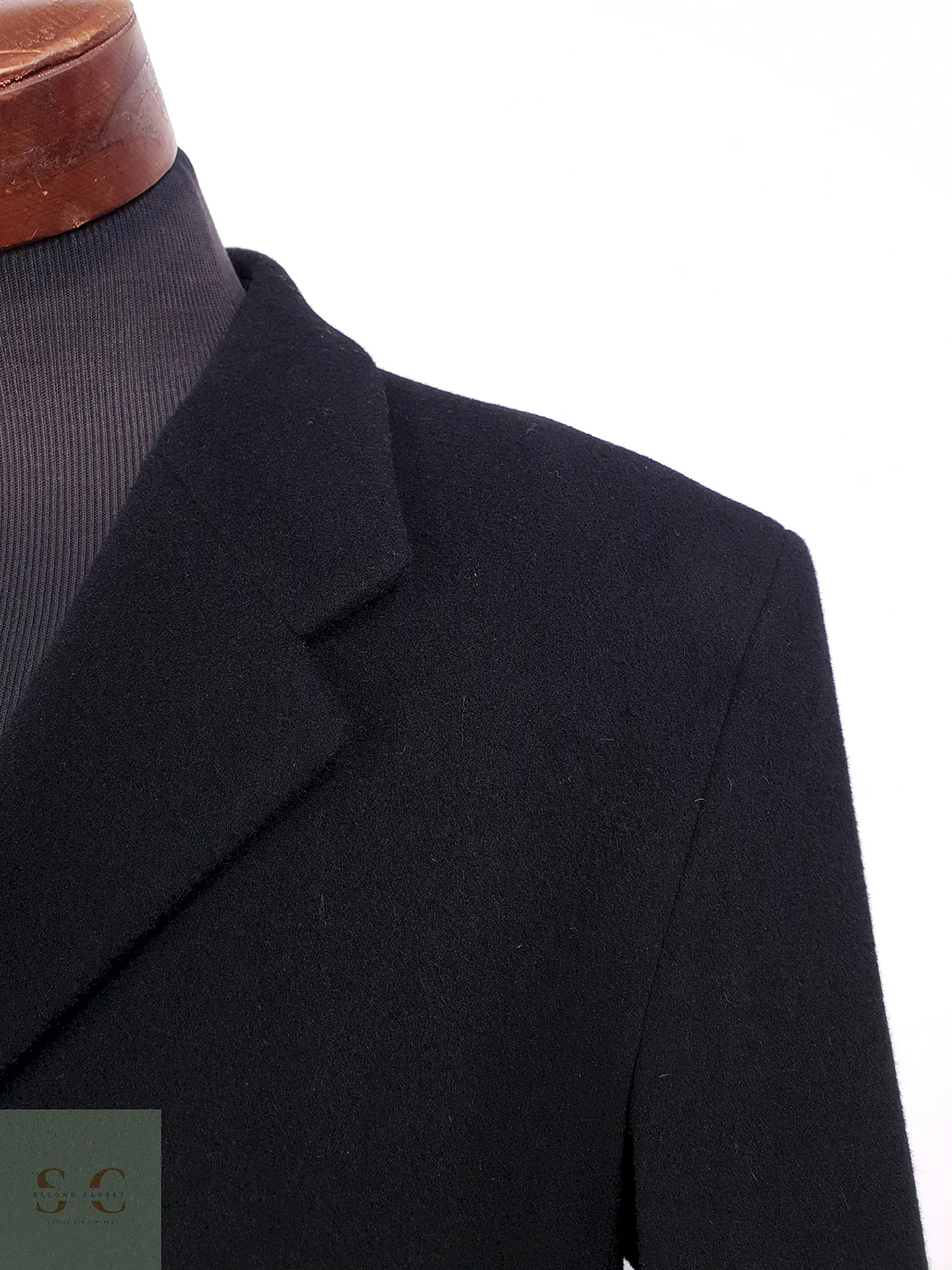 Abrigo Negro Italiano Lana Talla XL 6