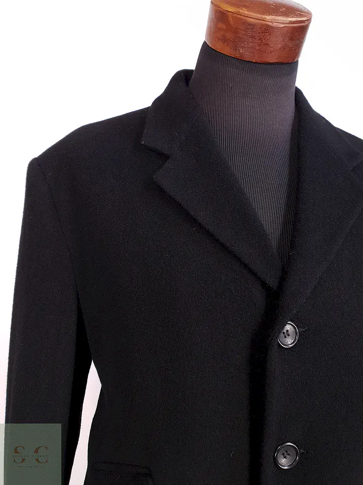 Abrigo Negro Italiano Lana Talla XL 4