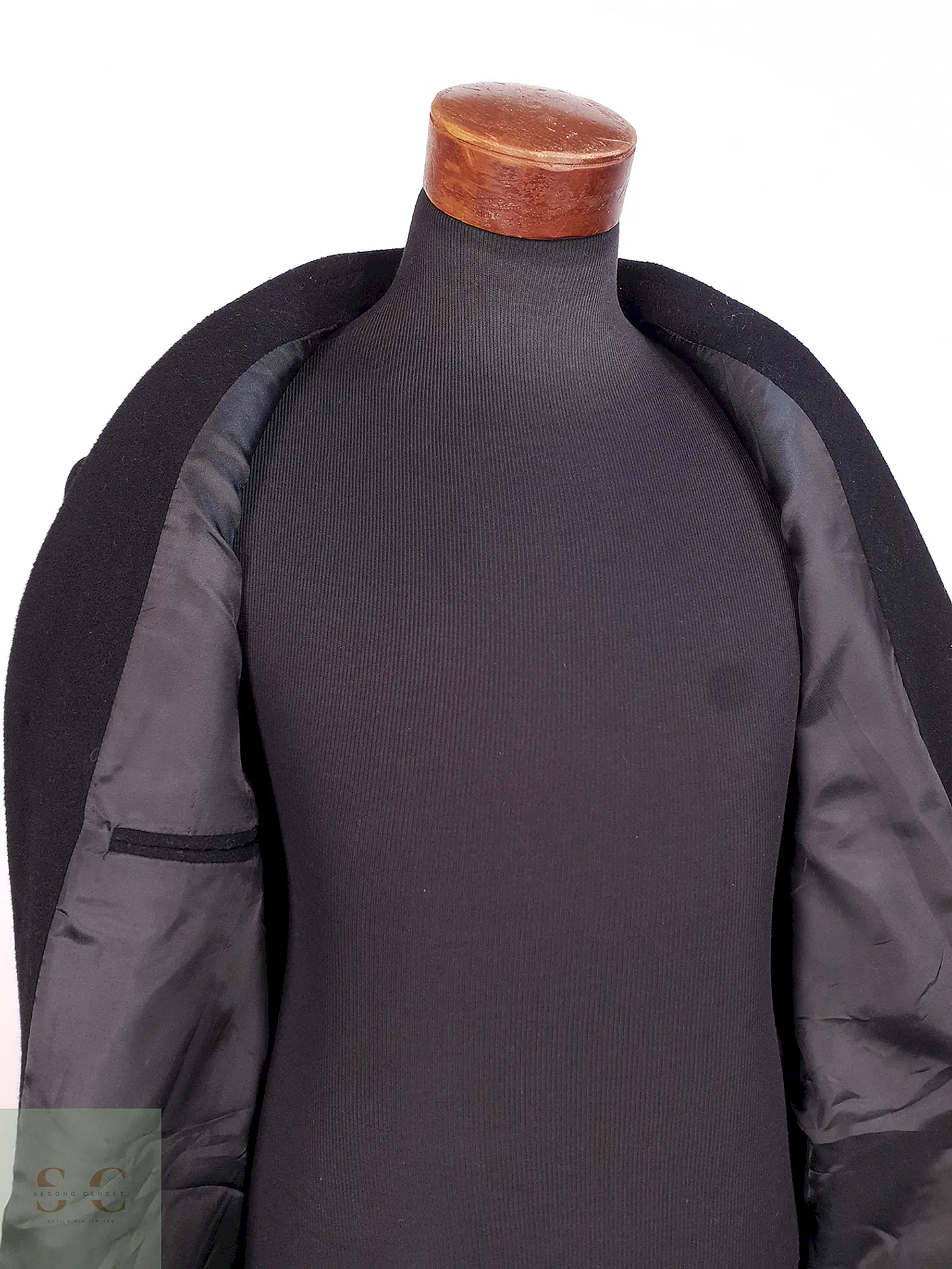 Abrigo Negro Italiano Lana Talla XL 12