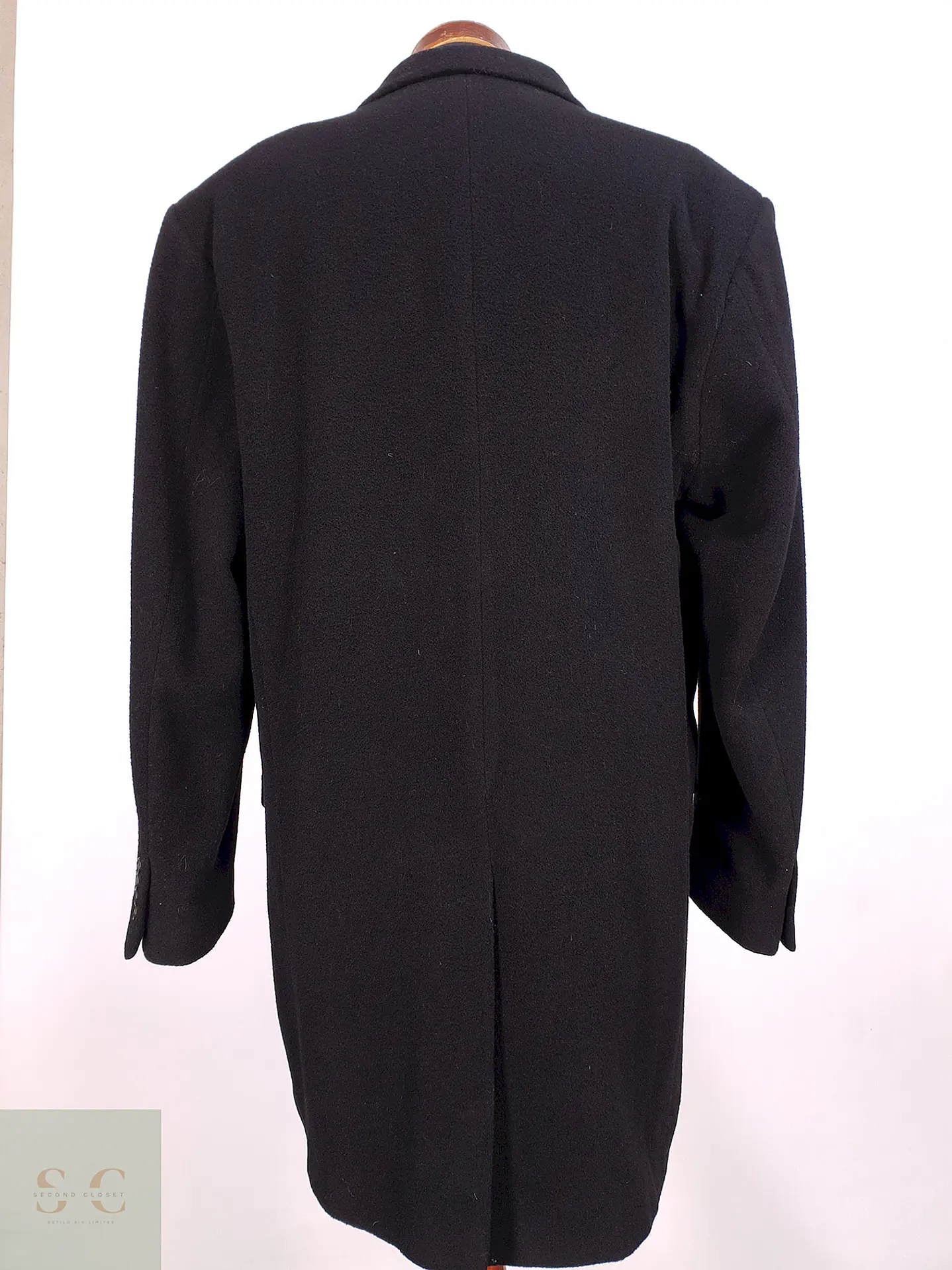 Abrigo Negro Italiano Lana Talla XL 13