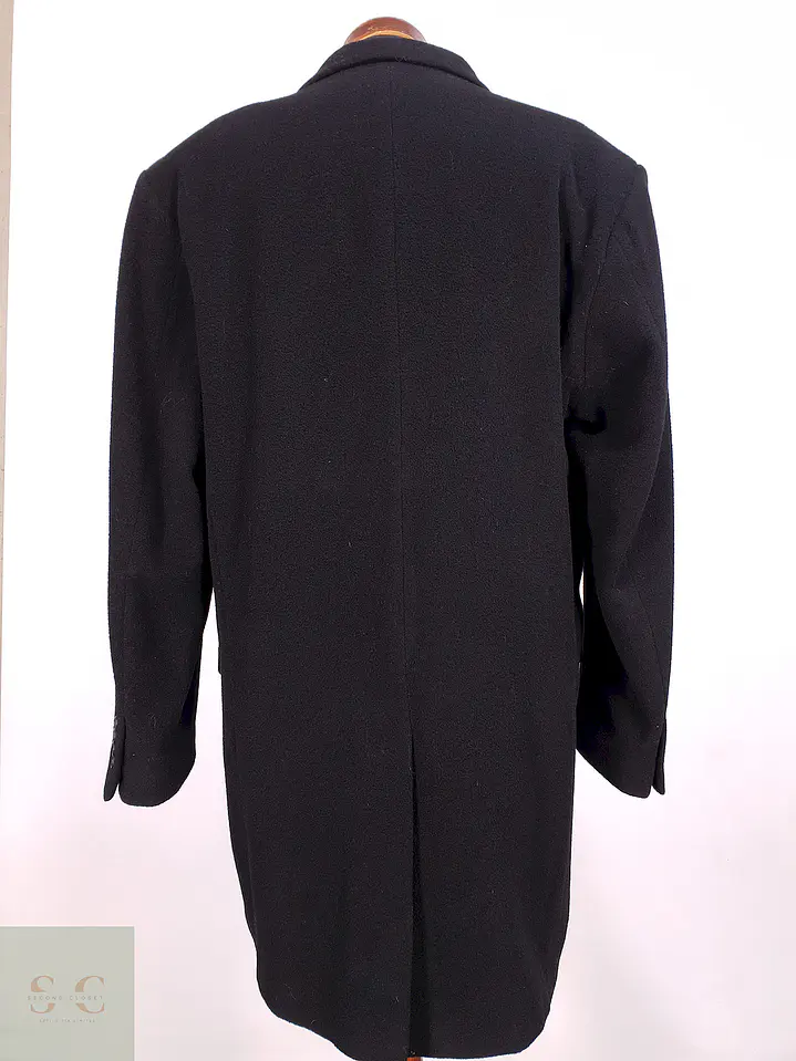 Abrigo Negro Italiano Lana Talla XL 13