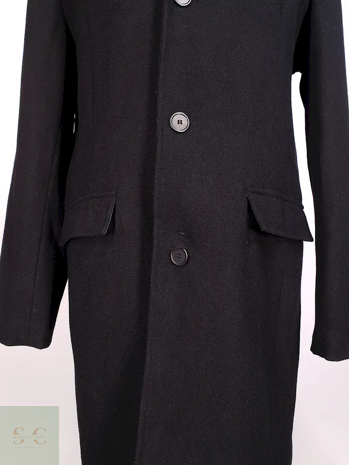 Abrigo Negro Estructure Lana Talla L 7