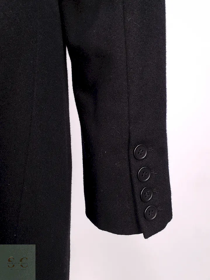 Abrigo Negro Estructure Lana Talla L 12