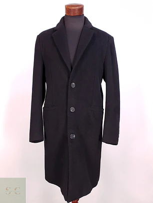 Abrigo Negro Mens Collection Lana Talla LXL