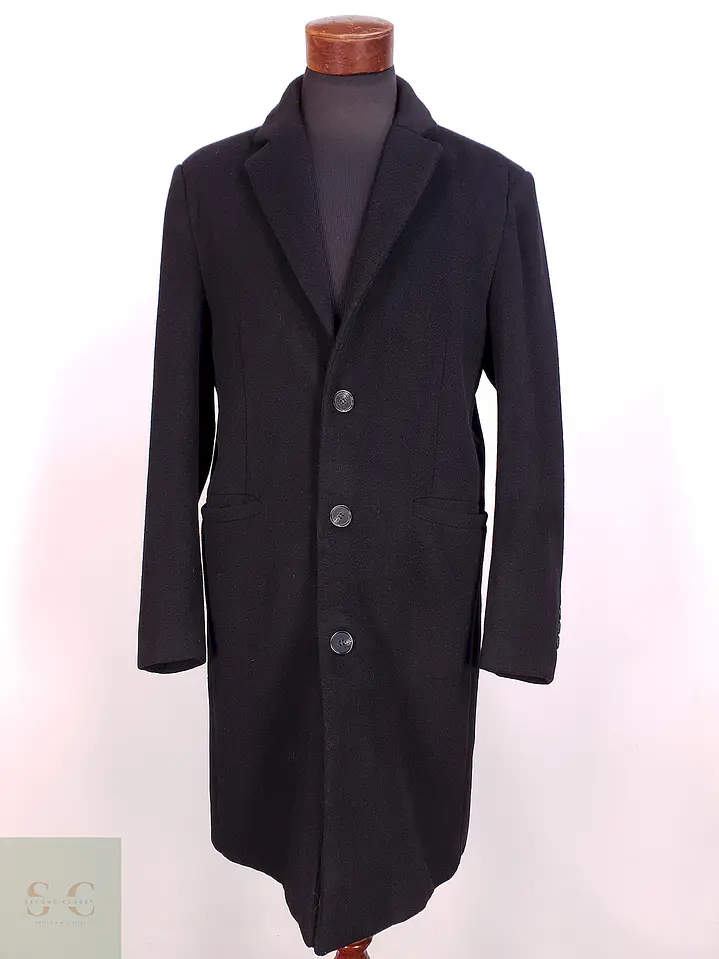 Abrigo Negro Mens Collection Lana Talla LXL 1