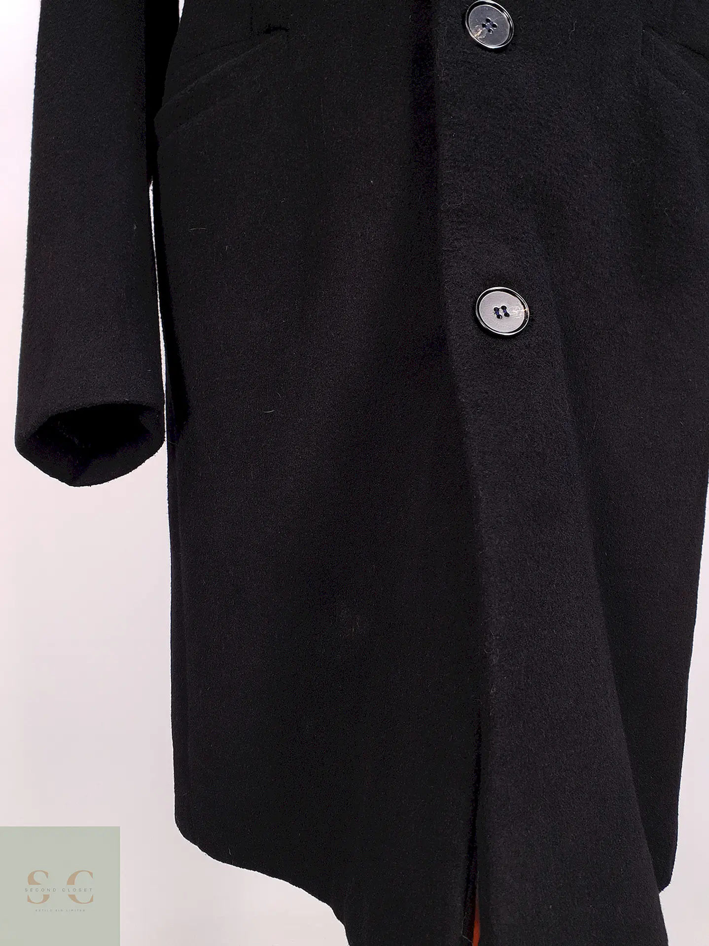 Abrigo Negro Mens Collection Lana Talla LXL 7