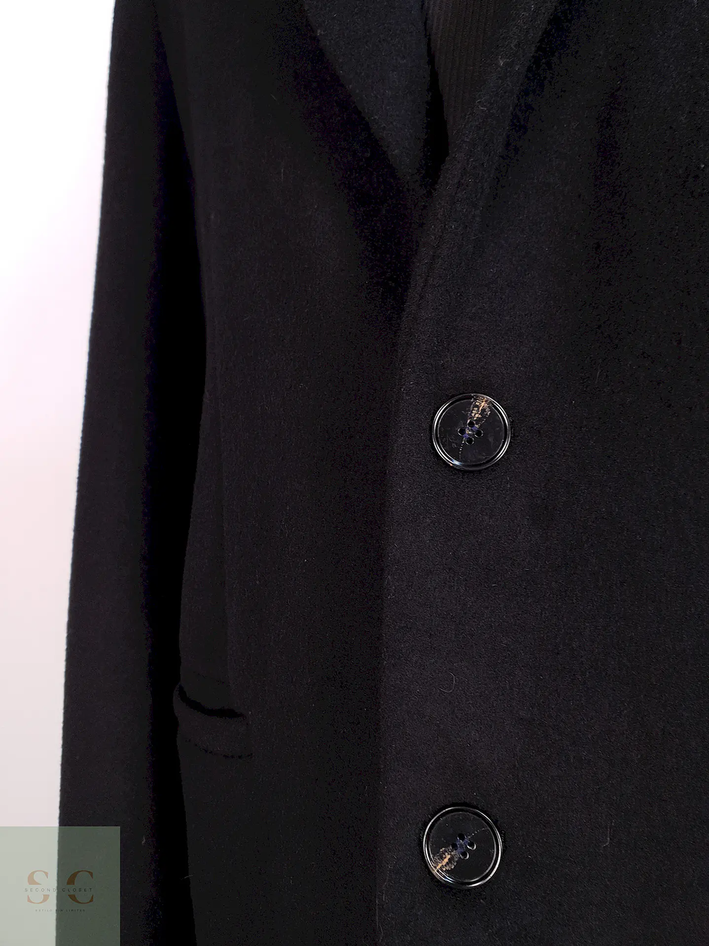 Abrigo Negro Mens Collection Lana Talla LXL 6
