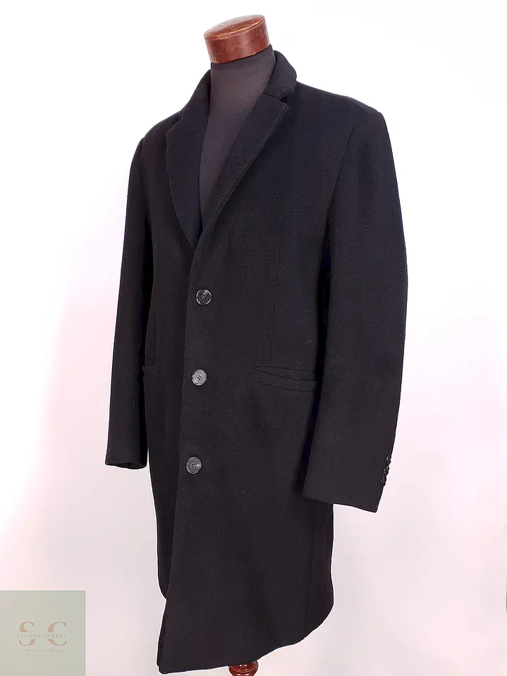 Abrigo Negro Mens Collection Lana Talla LXL 8
