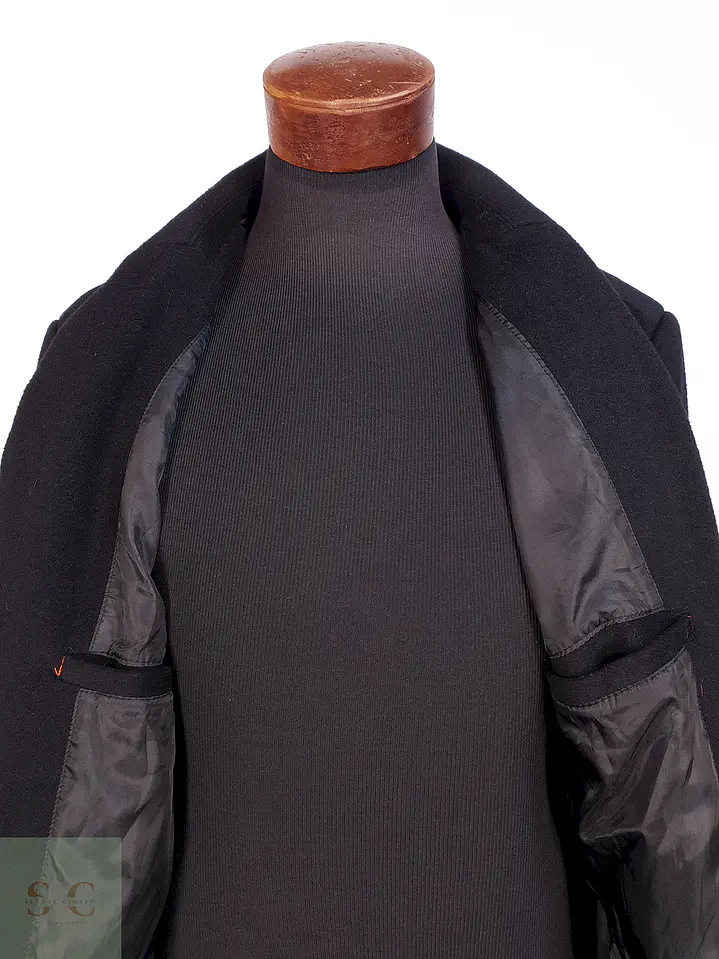 Abrigo Negro Mens Collection Lana Talla LXL 10