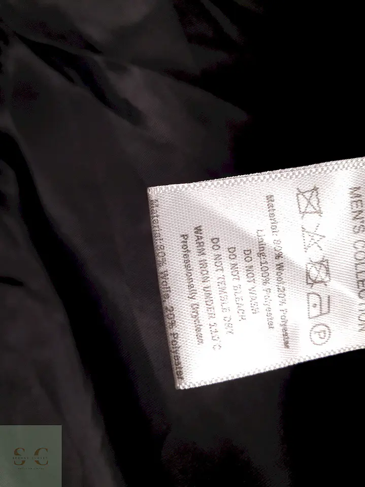 Abrigo Negro Mens Collection Lana Talla LXL 14