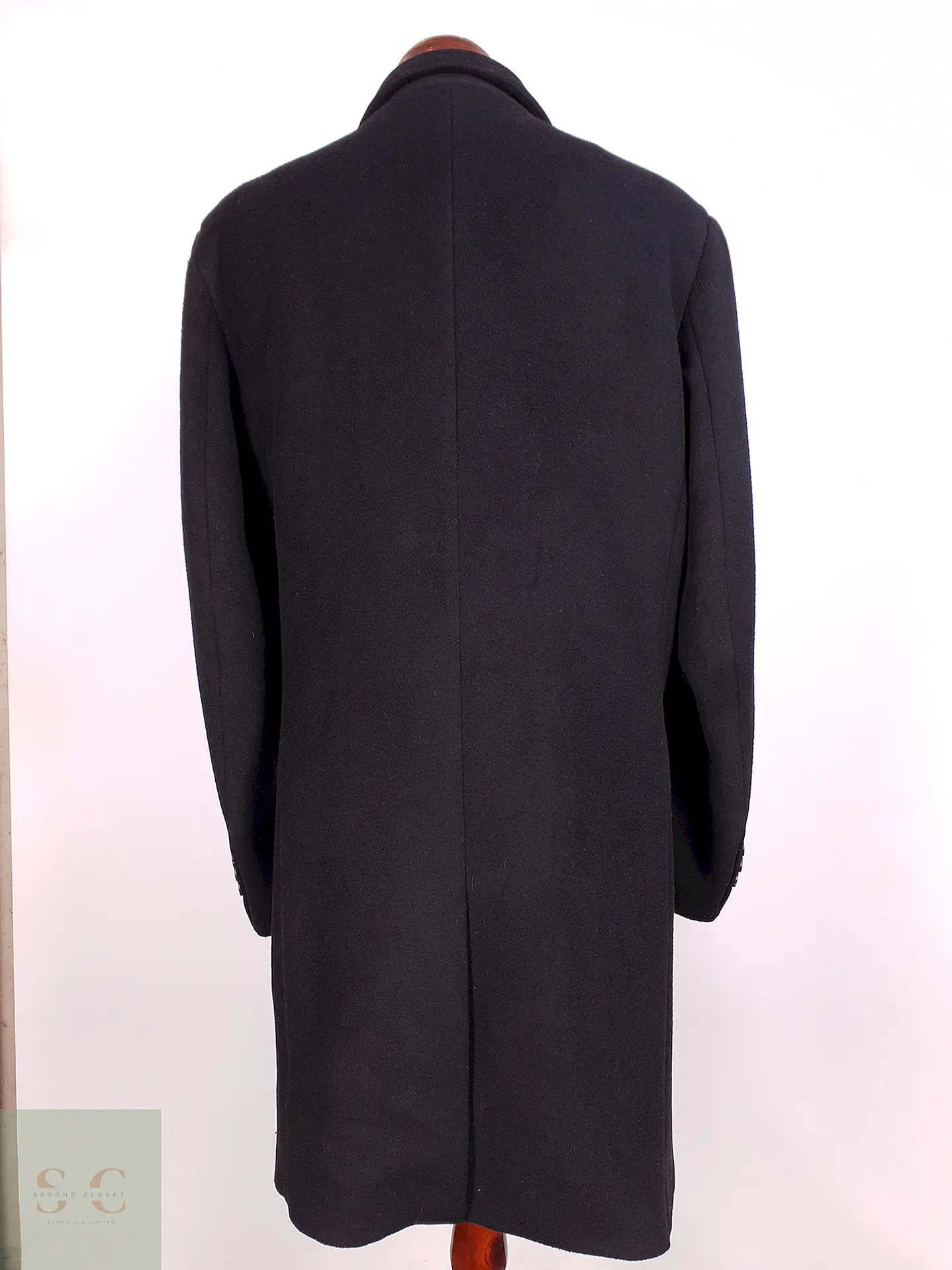 Abrigo Negro Mens Collection Lana Talla LXL 11