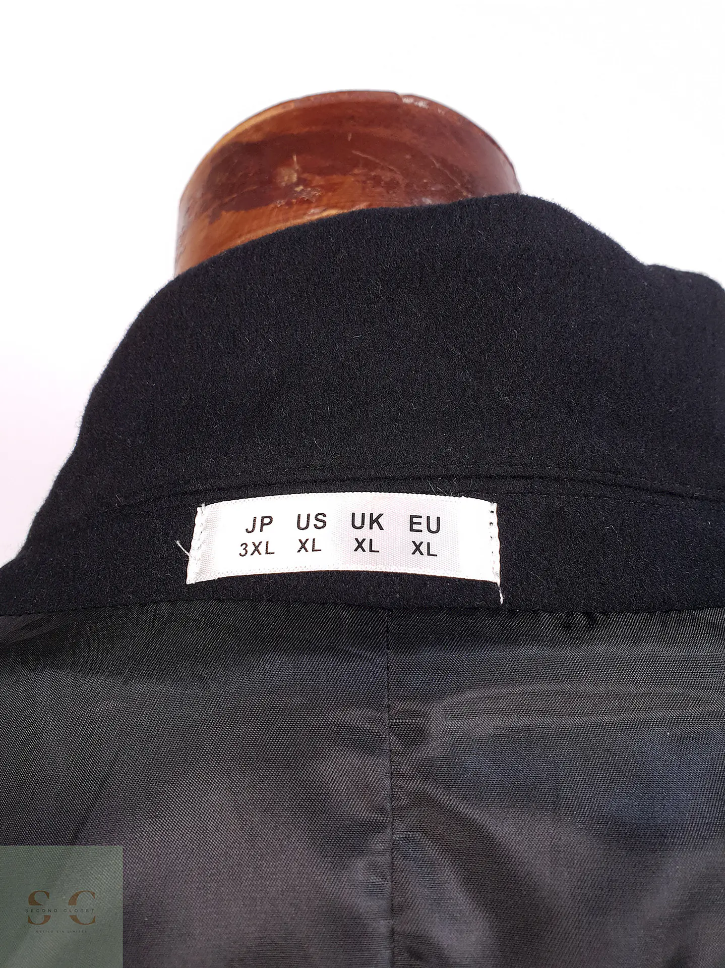 Abrigo Negro Mens Collection Lana Talla LXL 13