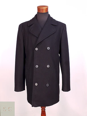 Abrigo Cruzado Negro Esprit Lana Talla XL