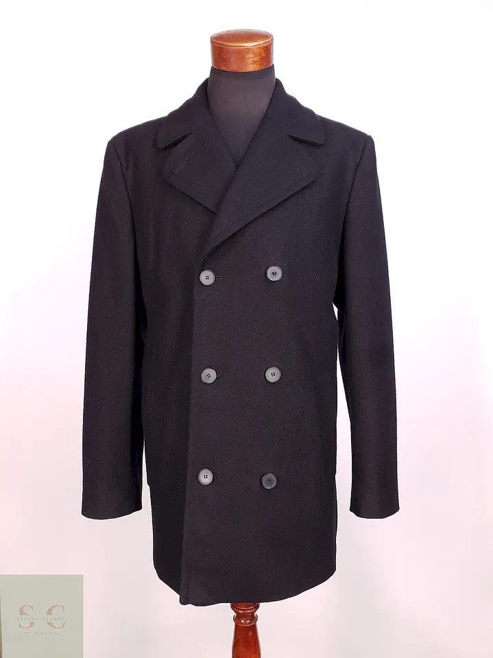 Abrigo Cruzado Negro Esprit Lana Talla XL 1
