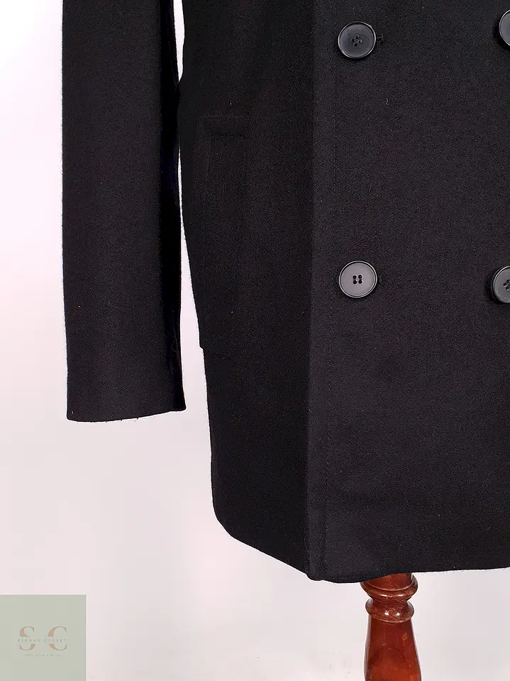 Abrigo Cruzado Negro Esprit Lana Talla XL 2