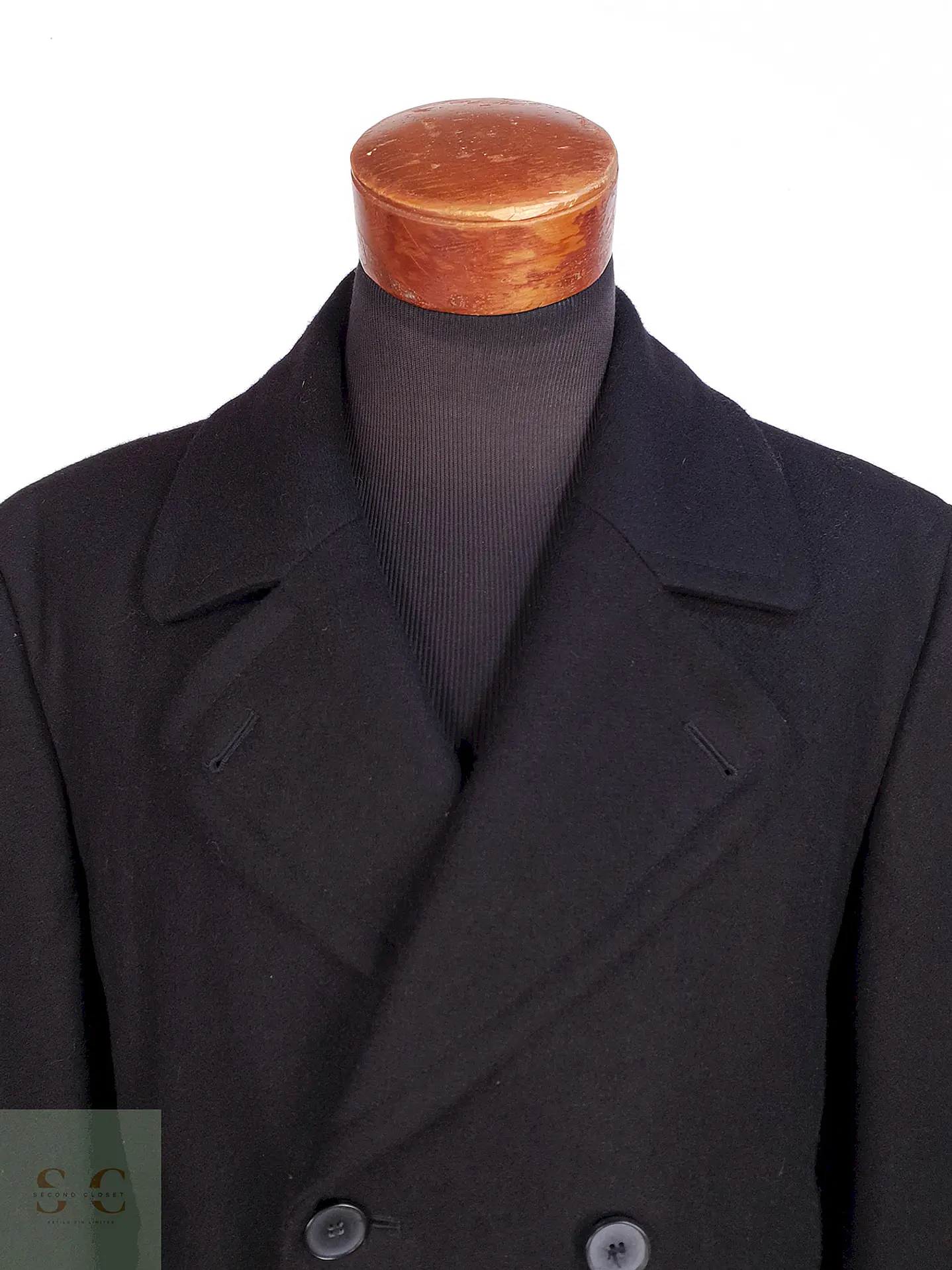Abrigo Cruzado Negro Esprit Lana Talla XL 6