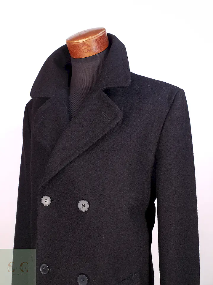 Abrigo Cruzado Negro Esprit Lana Talla XL 8