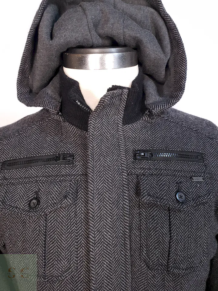 Chaqueta Guess Plomo Lana con Gorro Talla SM 2