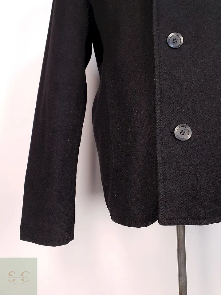 Abrigo Marinero Negro Kenneth Cole Lana Talla L 2
