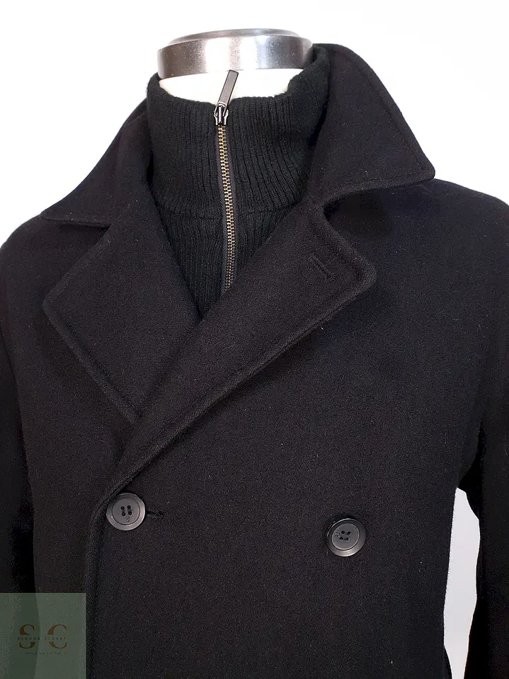 Abrigo Marinero Negro Kenneth Cole Lana Talla L 4