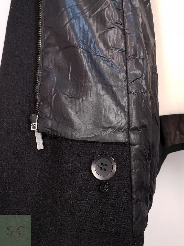 Abrigo Marinero Negro Kenneth Cole Lana Talla L 10