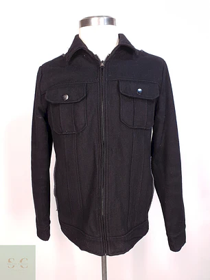 Chaqueta Negra Guess Lana Talla SM
