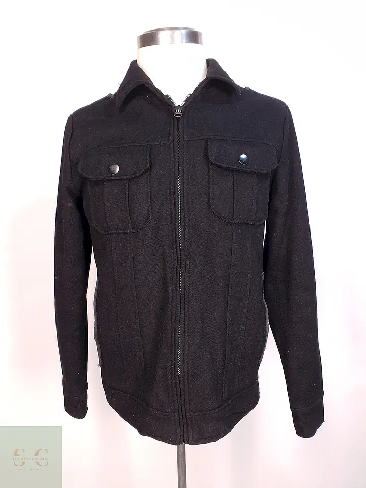 Chaqueta Negra Guess Lana Talla SM 1