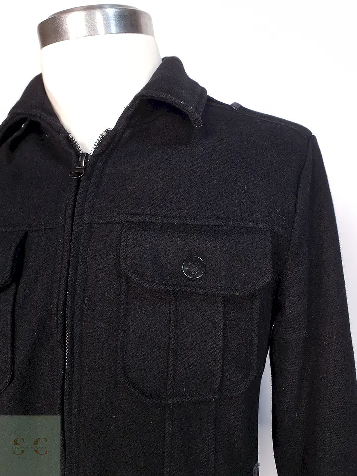 Chaqueta Negra Guess Lana Talla SM 3