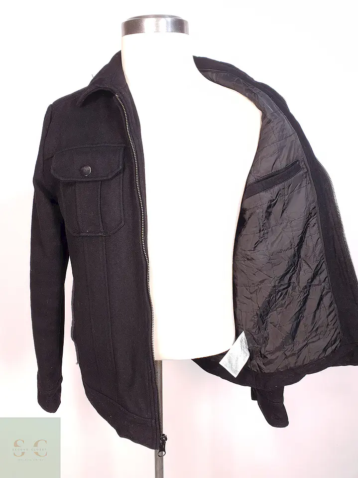 Chaqueta Negra Guess Lana Talla SM 10