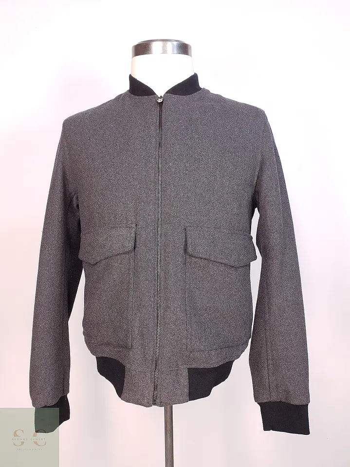 Chaqueta Plomo H&M Lana Talla SM 1