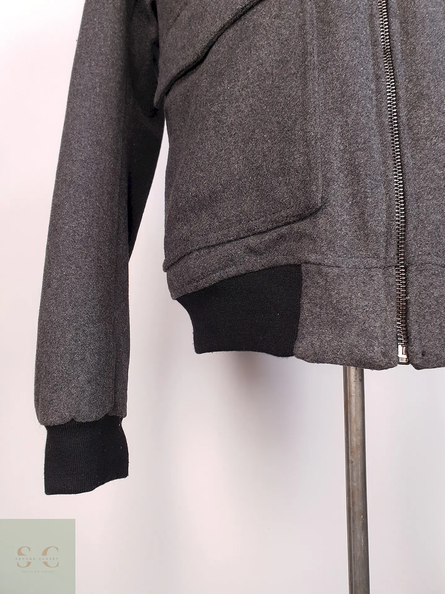 Chaqueta Plomo H&M Lana Talla SM 6