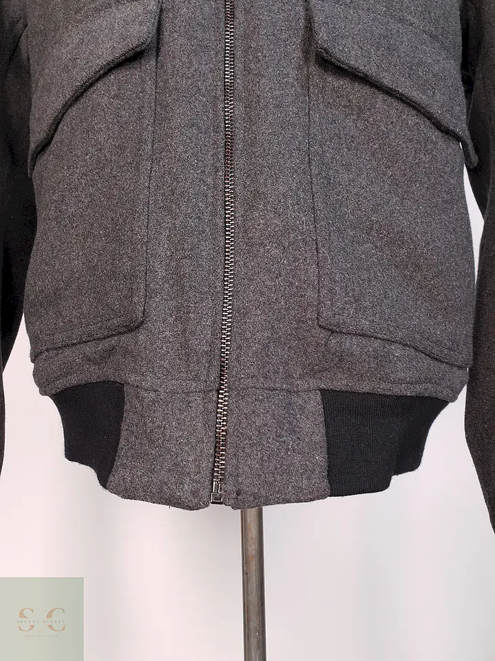 Chaqueta Plomo H&M Lana Talla SM 5