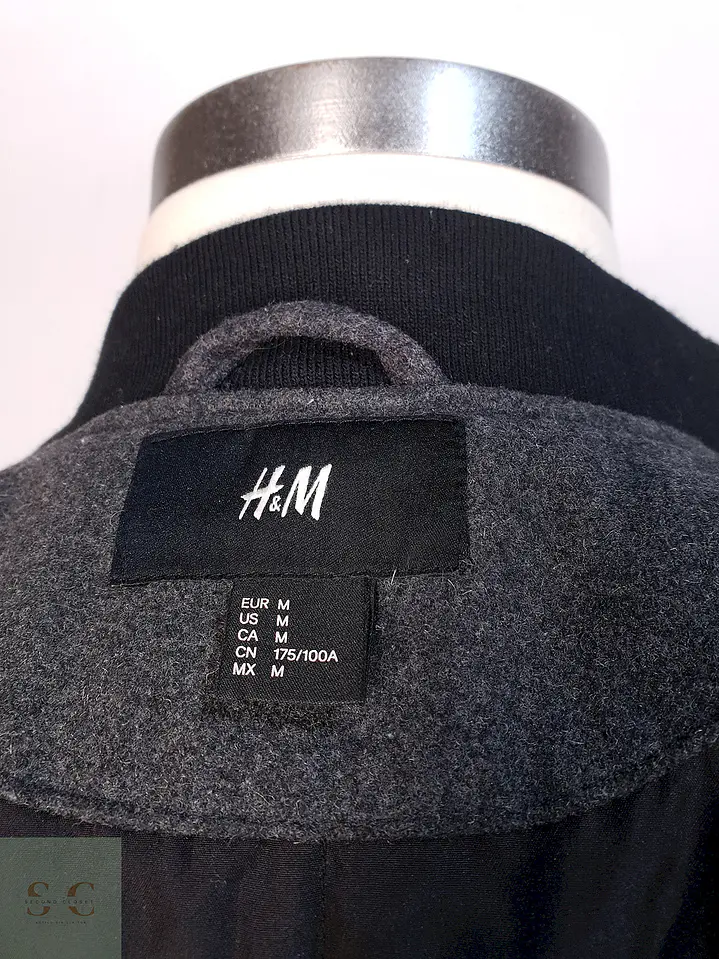 Chaqueta Plomo H&M Lana Talla SM 11