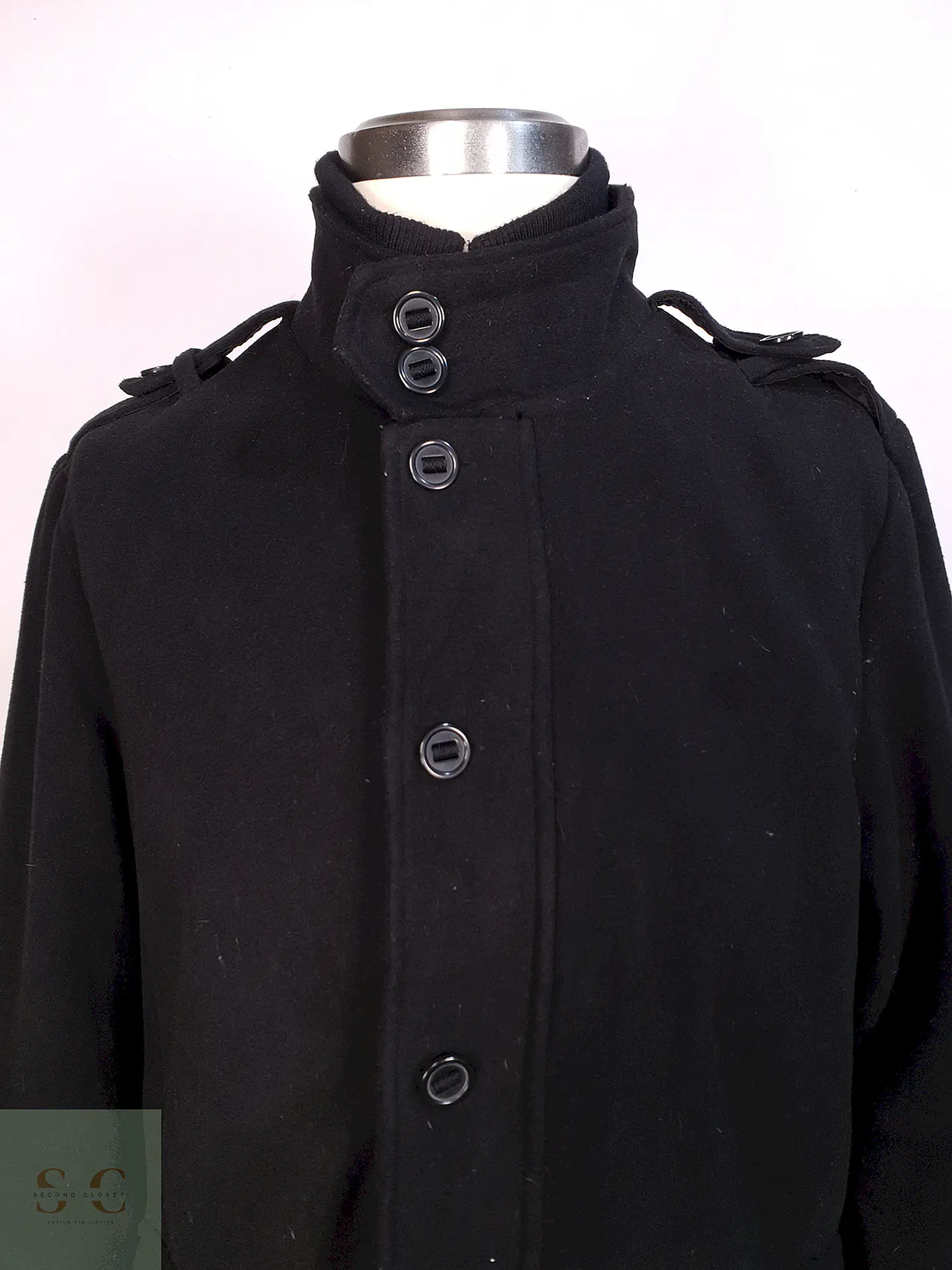 Abrigo Chaquetón Negro Helix Lana Talla L 2