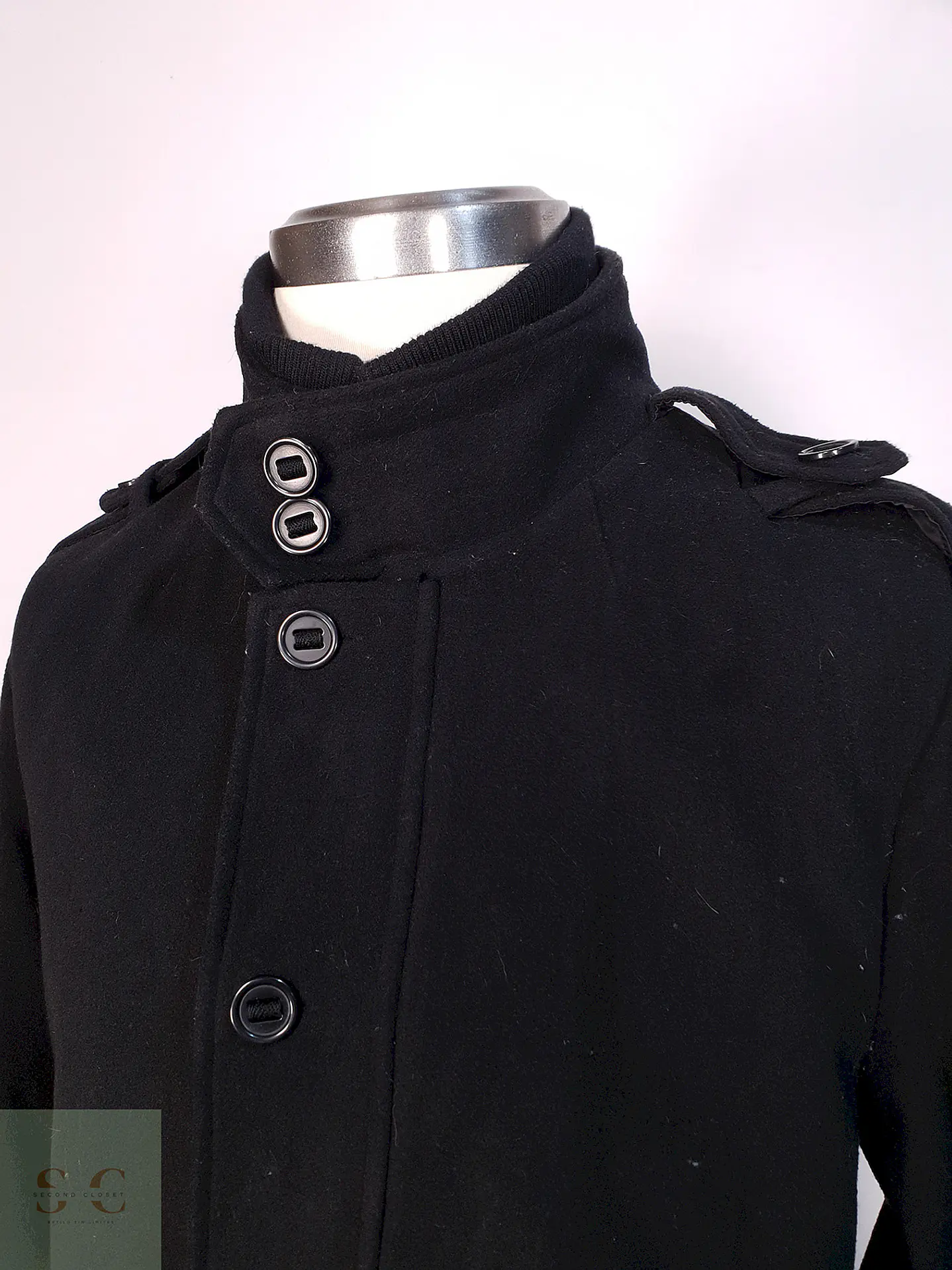 Abrigo Chaquetón Negro Helix Lana Talla L 3