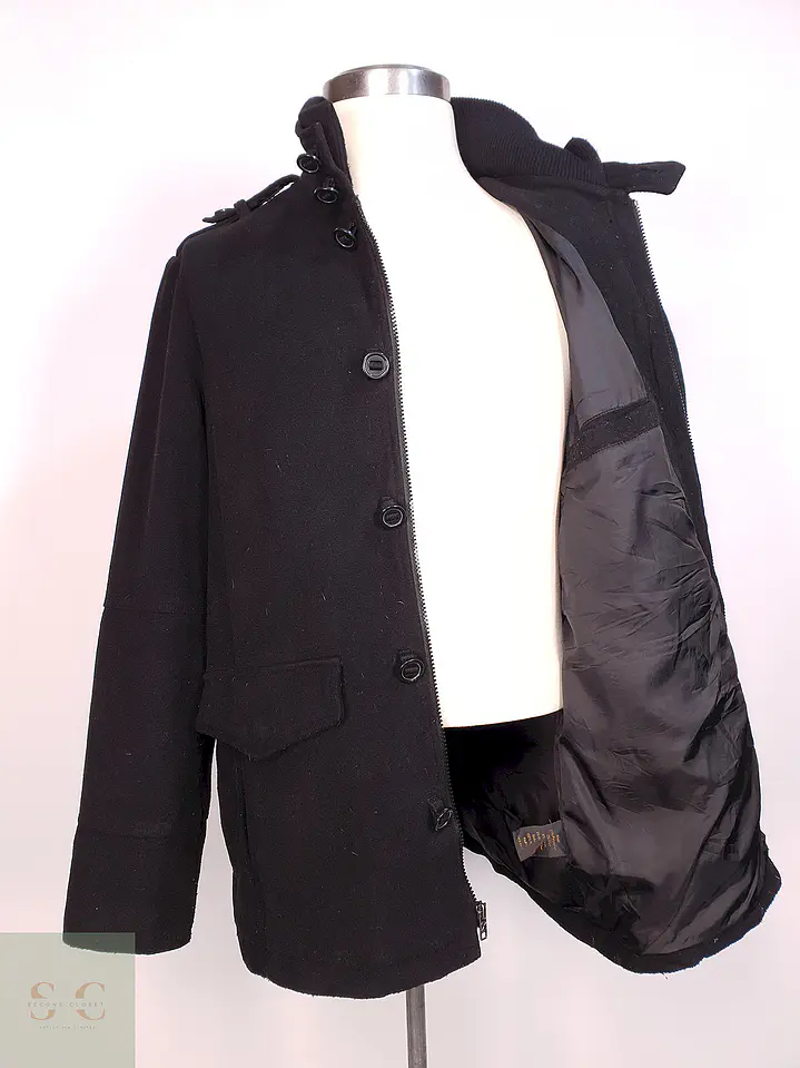 Abrigo Chaquetón Negro Helix Lana Talla L 7