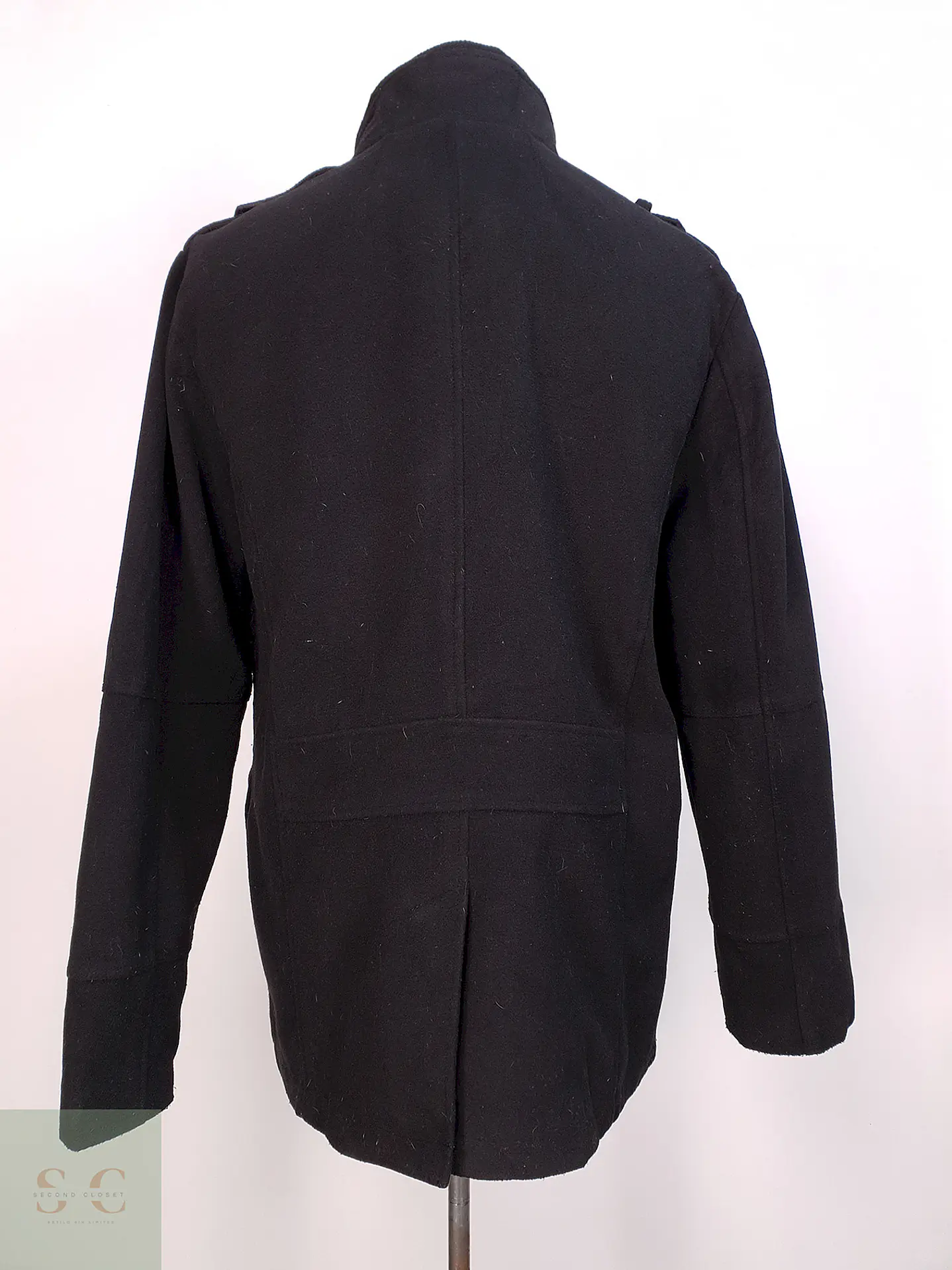 Abrigo Chaquetón Negro Helix Lana Talla L 9