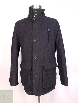 Abrigo Stones Plomo Lana Talla LXL